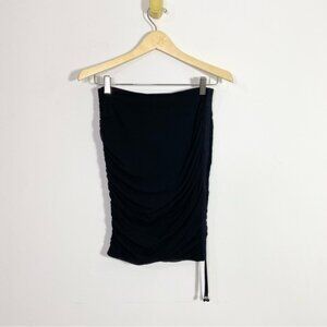 Wolford Black Lightweight Mesh Ruched Stretch Pencil Skirt